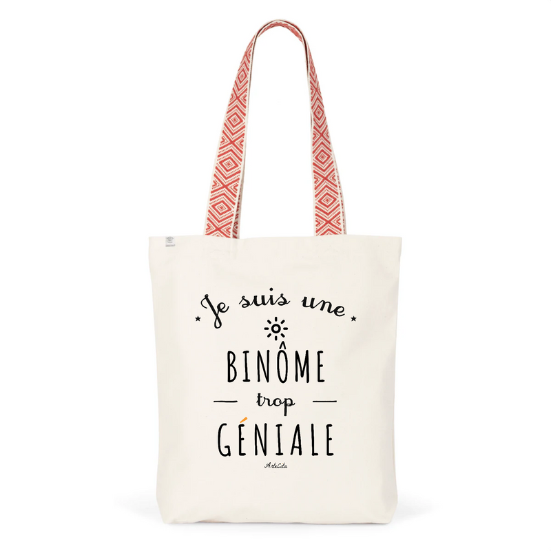 Cadeau anniversaire : Tote Bag Premium - Binôme trop Géniale - 2 Coloris - Cadeau Durable - Cadeau Personnalisable - Cadeaux-Positifs.com -Unique-Rouge-
