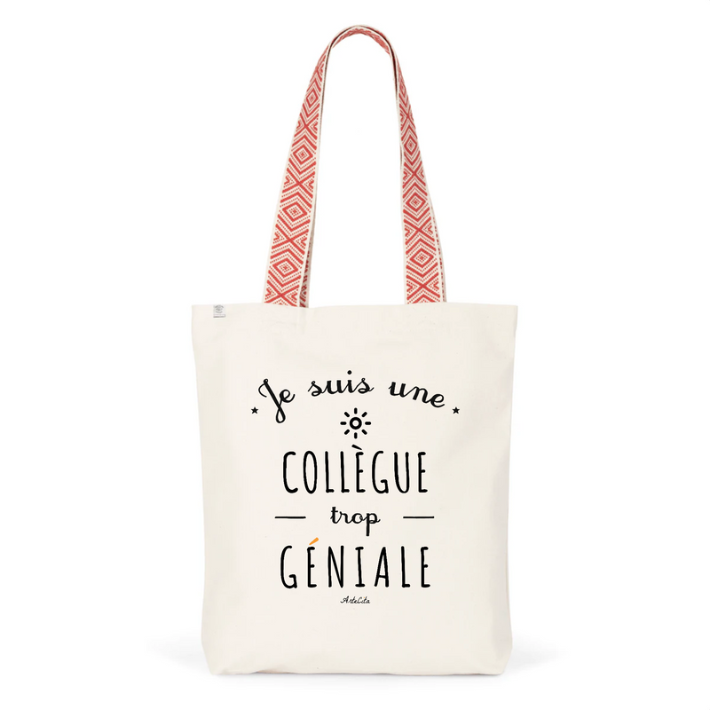 Cadeau anniversaire : Tote Bag Premium - Collègue trop Géniale - 2 Coloris - Cadeau Durable - Cadeau Personnalisable - Cadeaux-Positifs.com -Unique-Rouge-