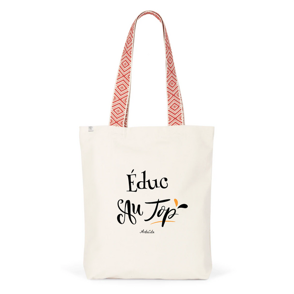 Tote Bag Premium - Éduc au Top - 2 Coloris - Cadeau Durable - Cadeau Personnalisable - Cadeaux-Positifs.com -Unique-Rouge-