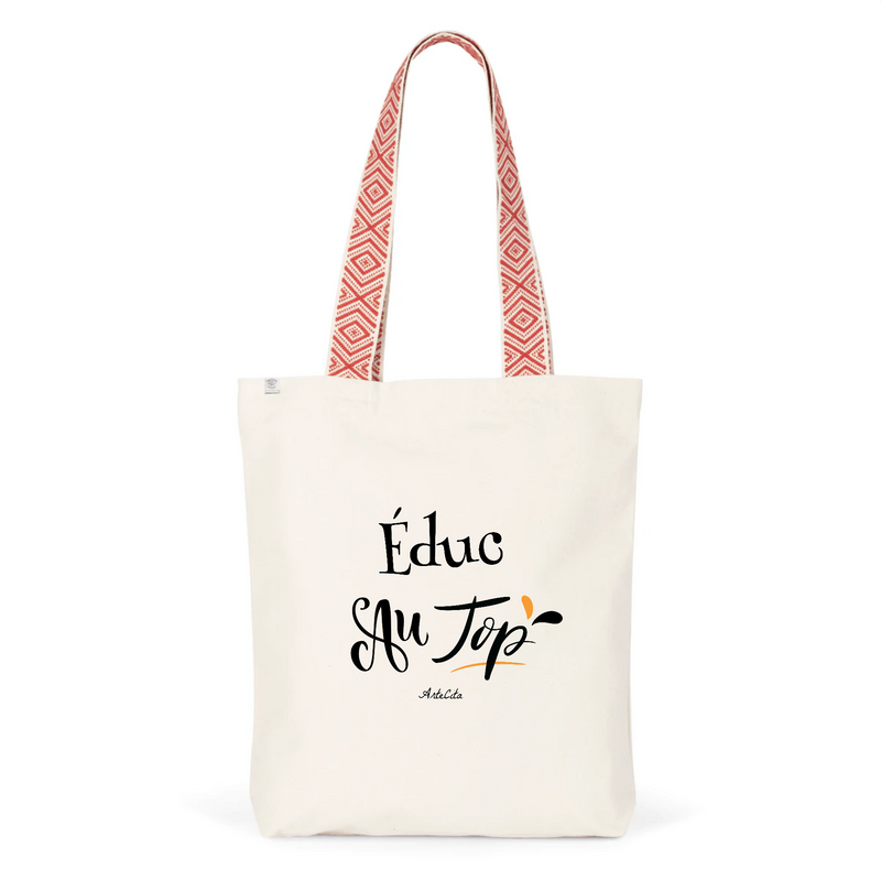 Cadeau anniversaire : Tote Bag Premium - Éduc au Top - 2 Coloris - Cadeau Durable - Cadeau Personnalisable - Cadeaux-Positifs.com -Unique-Rouge-