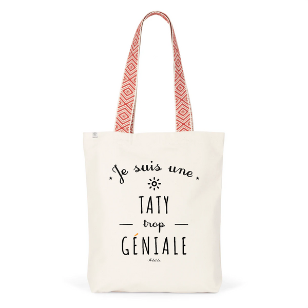 Tote Bag Premium - Une Taty trop Géniale - 2 Coloris - Cadeau Durable - Cadeau Personnalisable - Cadeaux-Positifs.com -Unique-Rouge-