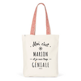 Tote Bag Premium - Marion est trop Géniale - 2 Coloris - Cadeau Durable - Cadeau Personnalisable - Cadeaux-Positifs.com -Unique-Rouge-