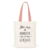 Tote Bag Premium - Henriette est trop Géniale - 2 Coloris - Cadeau Durable - Cadeau Personnalisable - Cadeaux-Positifs.com -Unique-Rouge-