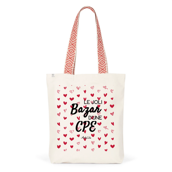 Tote Bag Premium - Le joli Bazar d'une CPE - 2 Coloris - Durable - Cadeau Personnalisable - Cadeaux-Positifs.com -Unique-Rouge-