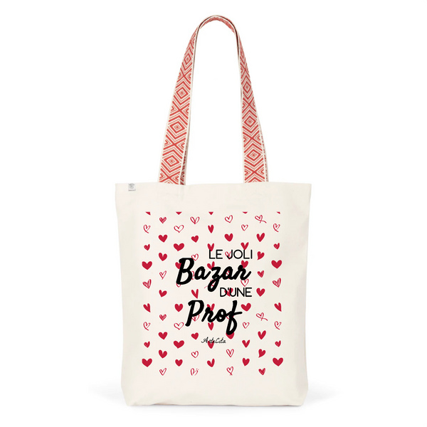 Tote Bag Premium - Le joli Bazar d'une Prof - 2 Coloris - Durable - Cadeau Personnalisable - Cadeaux-Positifs.com -Unique-Rouge-