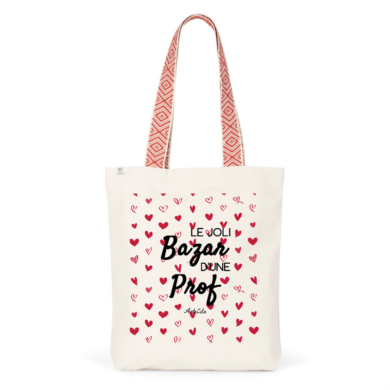 Cadeau anniversaire : Tote Bag Premium - Le joli Bazar d'une Prof - 2 Coloris - Durable - Cadeau Personnalisable - Cadeaux-Positifs.com -Unique-Rouge-