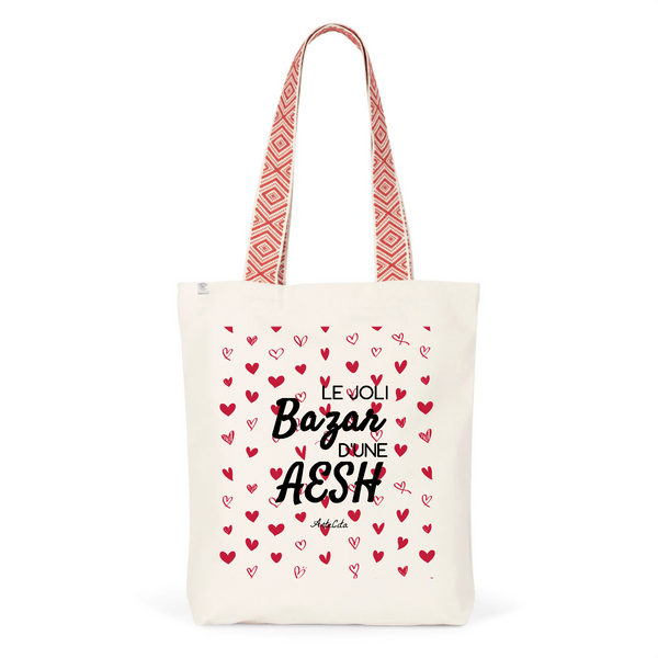 Tote Bag Premium - Le joli Bazar d'une AESH - 2 Coloris - Durable - Cadeau Personnalisable - Cadeaux-Positifs.com -Unique-Rouge-