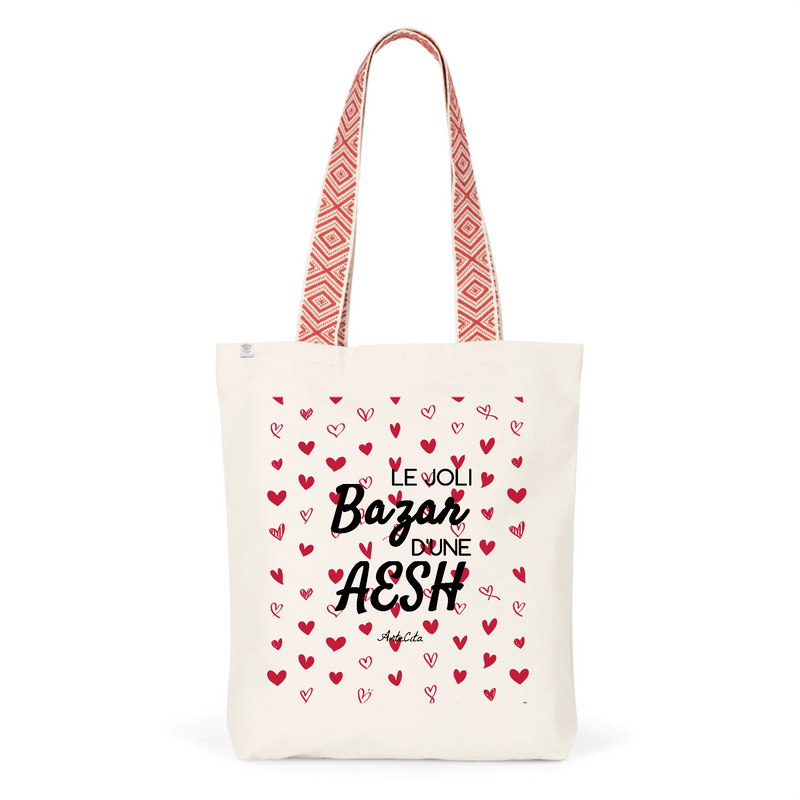 Cadeau anniversaire : Tote Bag Premium - Le joli Bazar d'une AESH - 2 Coloris - Durable - Cadeau Personnalisable - Cadeaux-Positifs.com -Unique-Rouge-