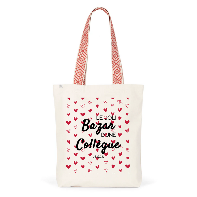 Cadeau anniversaire : Tote Bag Premium - Le joli Bazar d'une Collègue - 2 Coloris - Durable - Cadeau Personnalisable - Cadeaux-Positifs.com -Unique-Rouge-