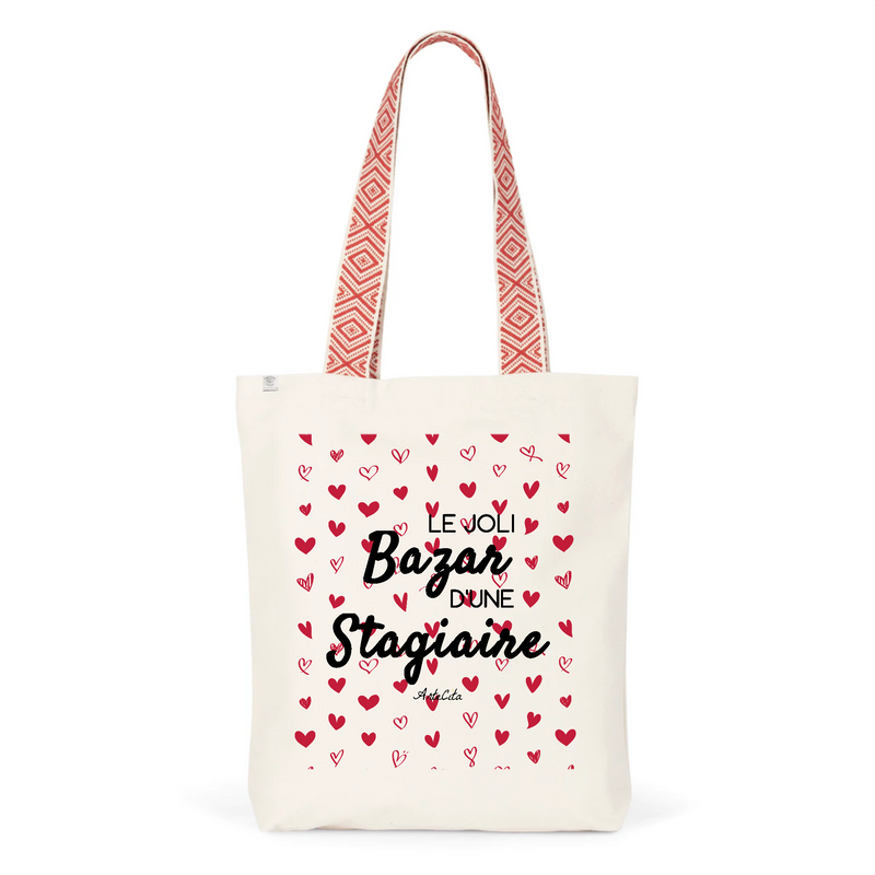 Cadeau anniversaire : Tote Bag Premium - Le joli Bazar d'une Stagiaire - 2 Coloris - Durable - Cadeau Personnalisable - Cadeaux-Positifs.com -Unique-Rouge-