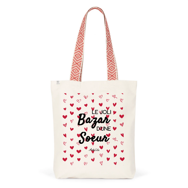 Tote Bag Premium - Le joli Bazar d'une Soeur - 2 Coloris - Durable - Cadeau Personnalisable - Cadeaux-Positifs.com -Unique-Rouge-