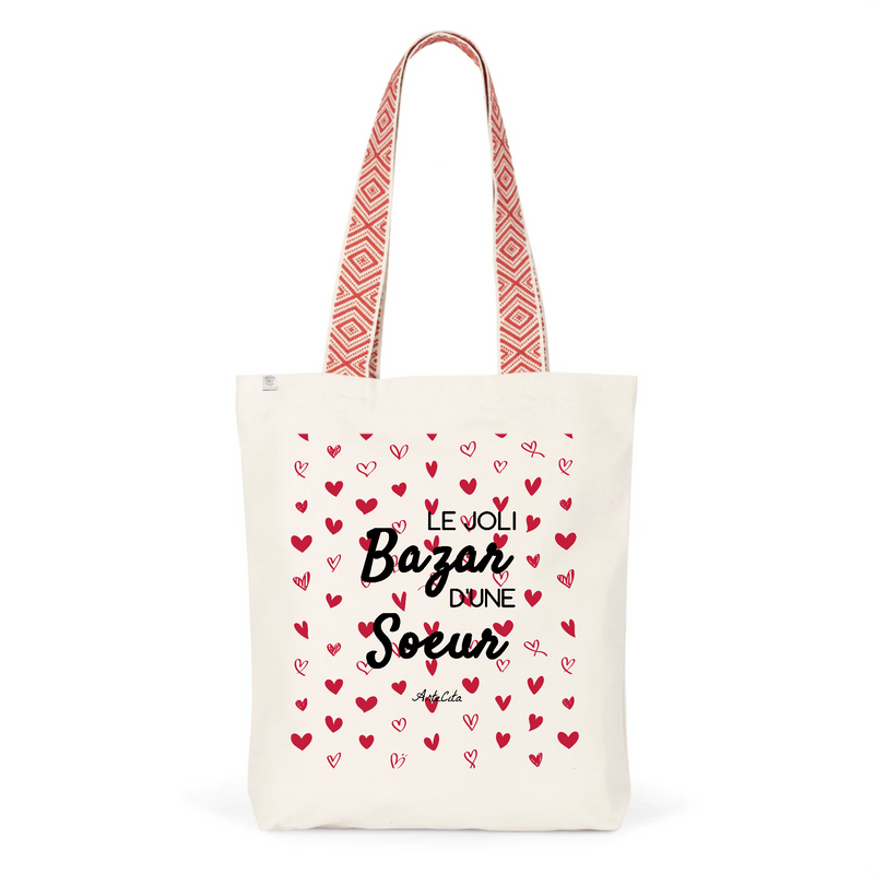 Cadeau anniversaire : Tote Bag Premium - Le joli Bazar d'une Soeur - 2 Coloris - Durable - Cadeau Personnalisable - Cadeaux-Positifs.com -Unique-Rouge-