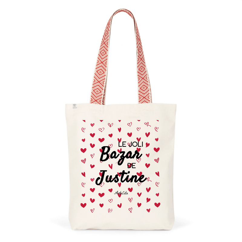 Cadeau anniversaire : Tote Bag Premium - Le joli Bazar de Justine - 2 Coloris - Durable - Cadeau Personnalisable - Cadeaux-Positifs.com -Unique-Rouge-