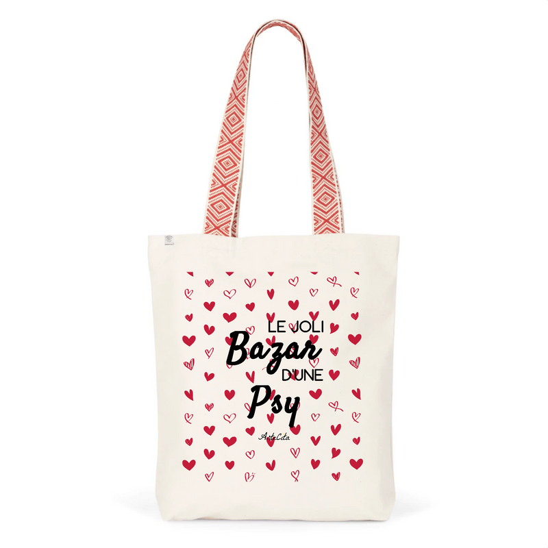 Cadeau anniversaire : Tote Bag Premium - Le joli Bazar d'une Psy - 2 Coloris - Durable - Cadeau Personnalisable - Cadeaux-Positifs.com -Unique-Rouge-