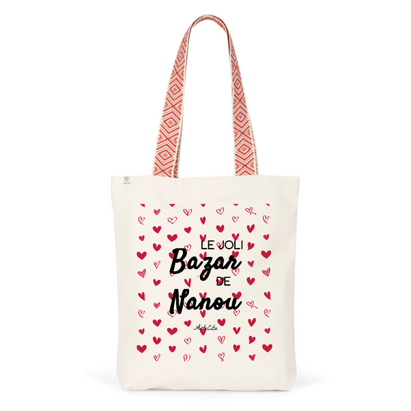 Tote Bag Premium - Le joli Bazar de Nanou - 2 Coloris - Durable - Cadeau Personnalisable - Cadeaux-Positifs.com -Unique-Rouge-