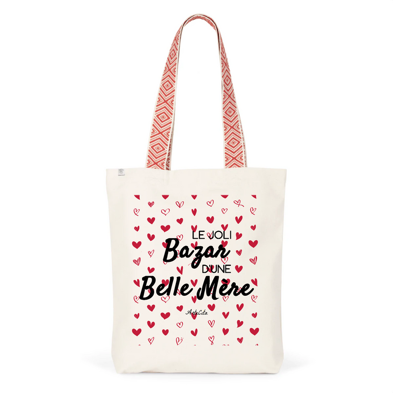 Cadeau anniversaire : Tote Bag Premium - Le joli Bazar d'une Belle Mère - 2 Coloris - Durable - Cadeau Personnalisable - Cadeaux-Positifs.com -Unique-Rouge-