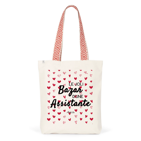 Tote Bag Premium - Le joli Bazar d'une Assistante - 2 Coloris - Durable - Cadeau Personnalisable - Cadeaux-Positifs.com -Unique-Rouge-