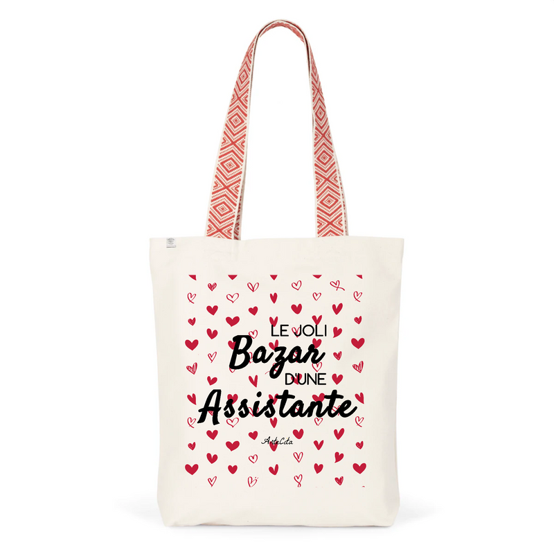 Cadeau anniversaire : Tote Bag Premium - Le joli Bazar d'une Assistante - 2 Coloris - Durable - Cadeau Personnalisable - Cadeaux-Positifs.com -Unique-Rouge-