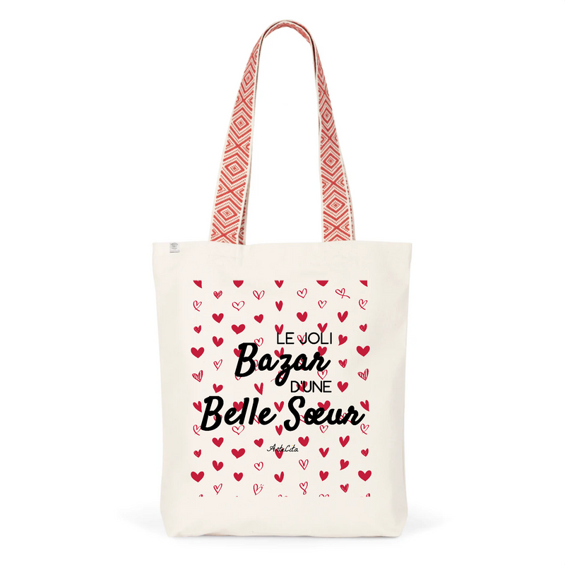 Cadeau anniversaire : Tote Bag Premium - Le joli Bazar d'une Belle Sœur - 2 Coloris - Durable - Cadeau Personnalisable - Cadeaux-Positifs.com -Unique-Rouge-