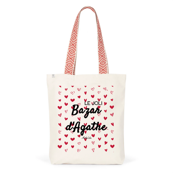 Tote Bag Premium - Le joli Bazar d'Agathe - 2 Coloris - Durable - Cadeau Personnalisable - Cadeaux-Positifs.com -Unique-Rouge-