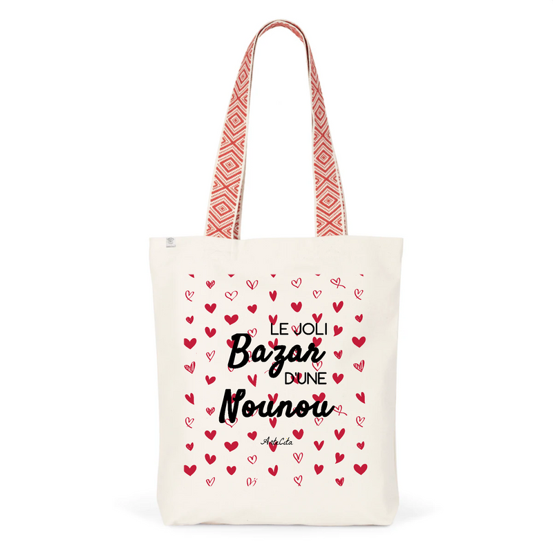 Cadeau anniversaire : Tote Bag Premium - Le joli Bazar d'une Nounou - 2 Coloris - Durable - Cadeau Personnalisable - Cadeaux-Positifs.com -Unique-Rouge-