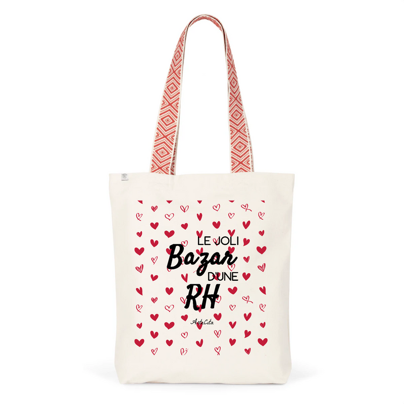 Cadeau anniversaire : Tote Bag Premium - Le joli Bazar d'une RH - 2 Coloris - Durable - Cadeau Personnalisable - Cadeaux-Positifs.com -Unique-Rouge-