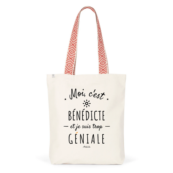 Tote Bag Premium - Bénédicte est trop Géniale - 2 Coloris - Durable - Cadeau Personnalisable - Cadeaux-Positifs.com -Unique-Rouge-