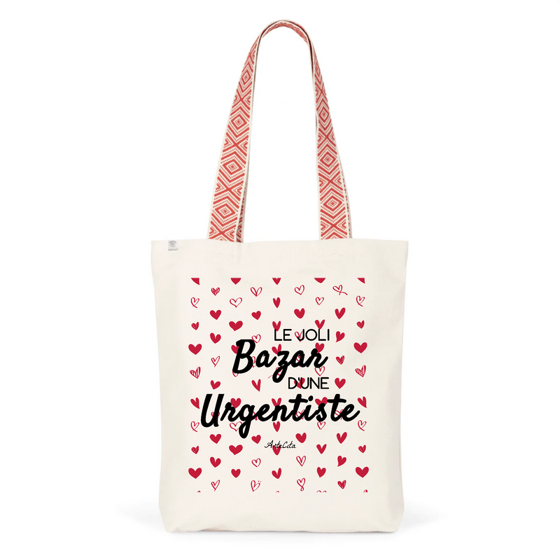 Cadeau anniversaire : Tote Bag Premium - Le joli Bazar d'une Urgentiste - 2 Coloris - Durable - Cadeau Personnalisable - Cadeaux-Positifs.com -Unique-Rouge-