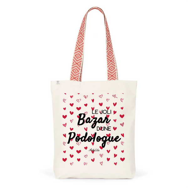 Tote Bag Premium - Le joli Bazar d'une Podologue - 2 Coloris - Durable - Cadeau Personnalisable - Cadeaux-Positifs.com -Unique-Rouge-
