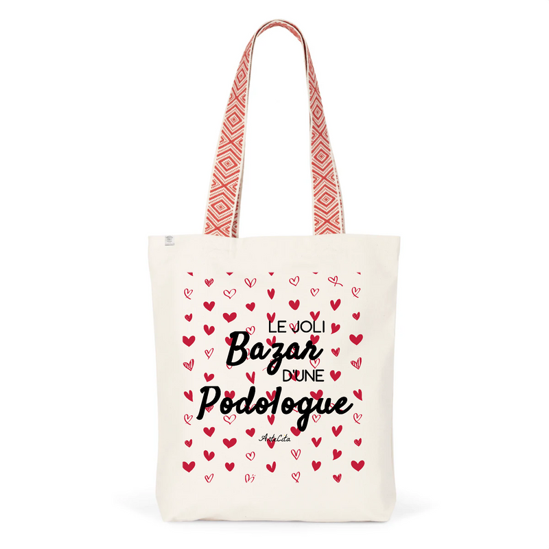 Cadeau anniversaire : Tote Bag Premium - Le joli Bazar d'une Podologue - 2 Coloris - Durable - Cadeau Personnalisable - Cadeaux-Positifs.com -Unique-Rouge-