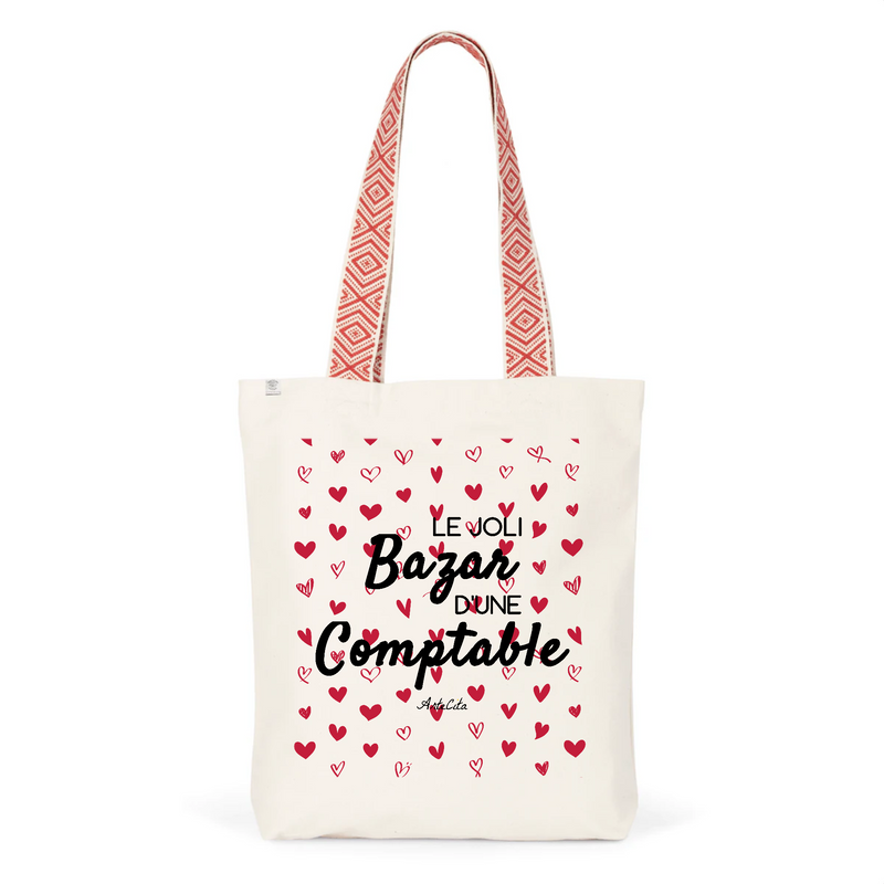 Cadeau anniversaire : Tote Bag Premium - Le joli Bazar d'une Comptable - 2 Coloris - Durable - Cadeau Personnalisable - Cadeaux-Positifs.com -Unique-Rouge-