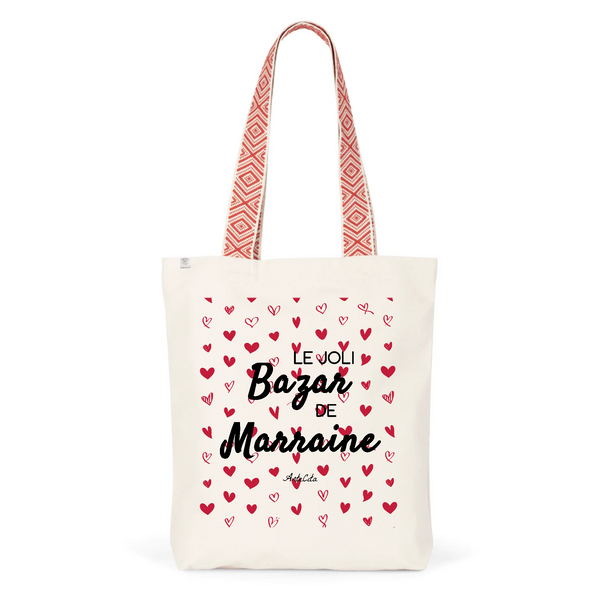 Tote Bag Premium - Le joli Bazar de Marraine - 2 Coloris - Durable - Cadeau Personnalisable - Cadeaux-Positifs.com -Unique-Rouge-