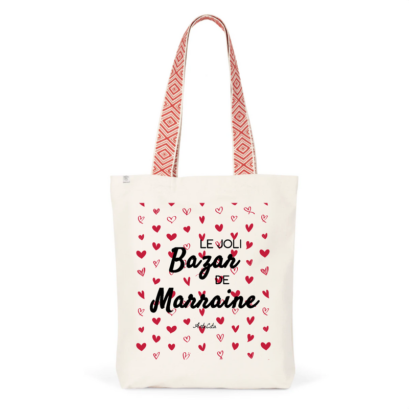 Cadeau anniversaire : Tote Bag Premium - Le joli Bazar de Marraine - 2 Coloris - Durable - Cadeau Personnalisable - Cadeaux-Positifs.com -Unique-Rouge-