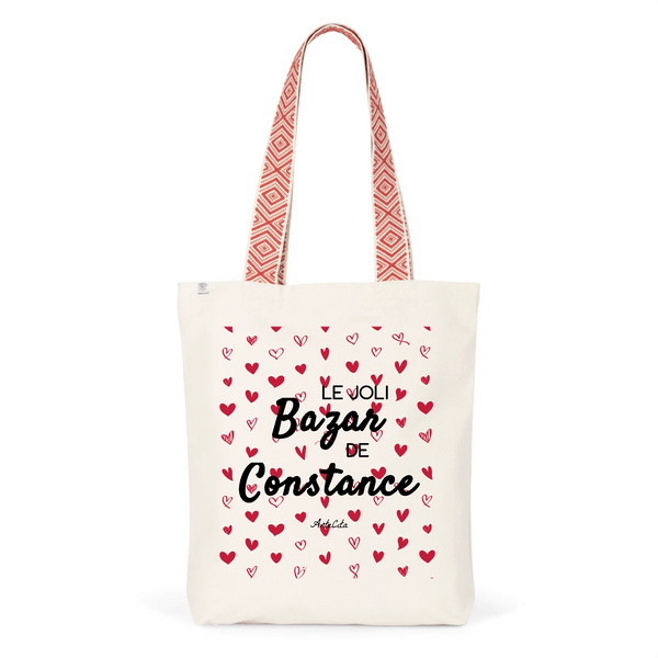 Tote Bag Premium - Le joli Bazar de Constance - 2 Coloris - Durable - Cadeau Personnalisable - Cadeaux-Positifs.com -Unique-Rouge-