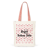 Tote Bag Premium - Le joli Bazar d'une Future Tatie - 2 Coloris - Durable - Cadeau Personnalisable - Cadeaux-Positifs.com -Unique-Rouge-