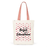 Tote Bag Premium - Le joli Bazar d'une Educatrice - 2 Coloris - Durable - Cadeau Personnalisable - Cadeaux-Positifs.com -Unique-Rouge-