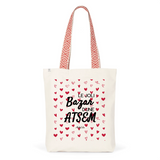 Tote Bag Premium - Le joli Bazar d'une ATSEM - 2 Coloris - Durable - Cadeau Personnalisable - Cadeaux-Positifs.com -Unique-Rouge-