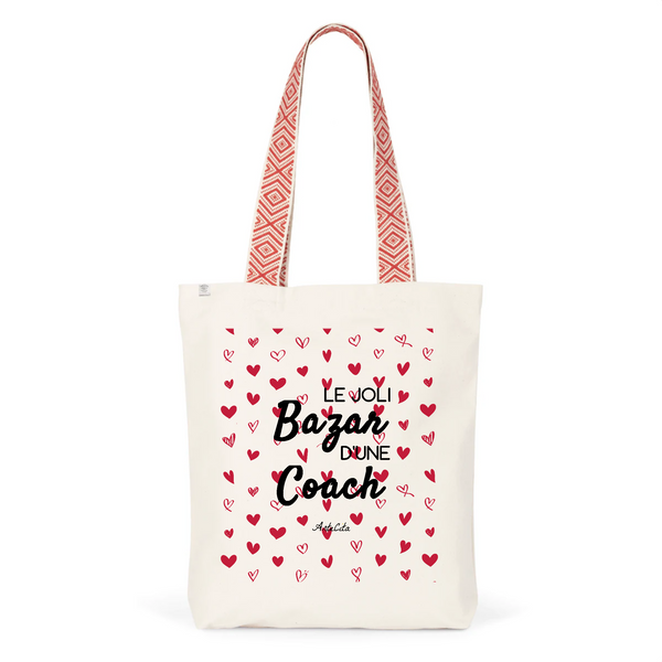 Tote Bag Premium - Le joli Bazar d'une Coach - 2 Coloris - Durable - Cadeau Personnalisable - Cadeaux-Positifs.com -Unique-Rouge-