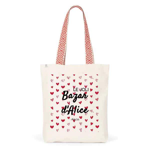 Tote Bag Premium - Le joli Bazar d'Alice - 2 Coloris - Durable - Cadeau Personnalisable - Cadeaux-Positifs.com -Unique-Rouge-
