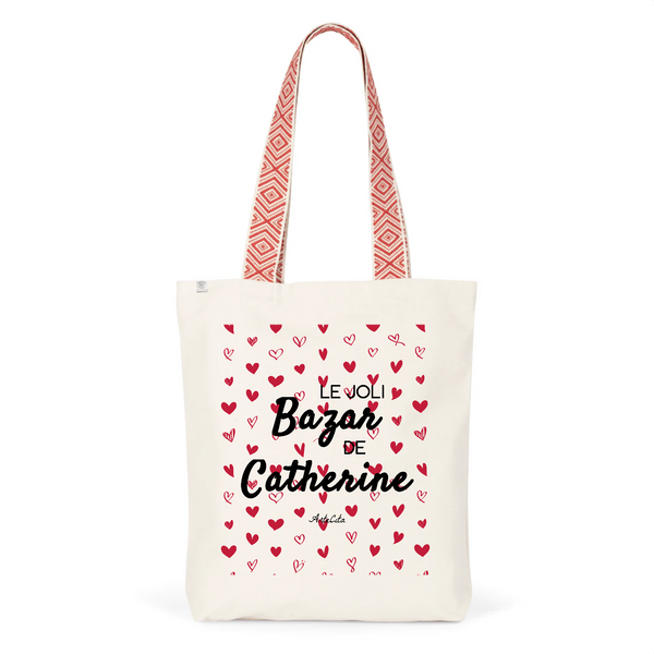 Tote Bag Premium - Le joli Bazar de Catherine - 2 Coloris - Durable - Cadeau Personnalisable - Cadeaux-Positifs.com -Unique-Rouge-