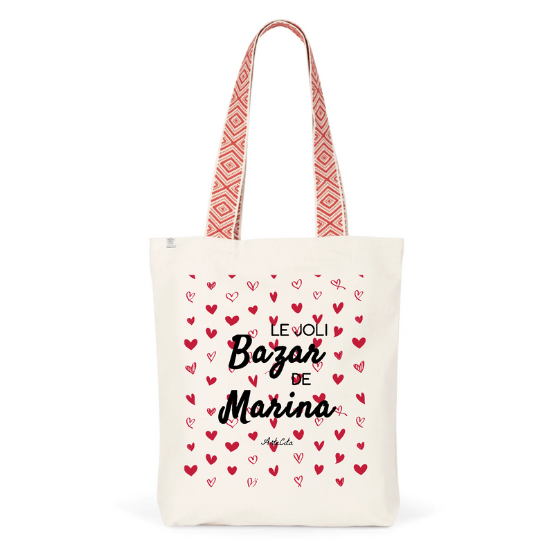 Cadeau anniversaire : Tote Bag Premium - Le joli Bazar de Marina - 2 Coloris - Durable - Cadeau Personnalisable - Cadeaux-Positifs.com -Unique-Rouge-
