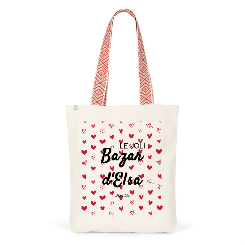 Cadeau anniversaire : Tote Bag Premium - Le joli Bazar d'Elsa - 2 Coloris - Durable - Cadeau Personnalisable - Cadeaux-Positifs.com -Unique-Rouge-