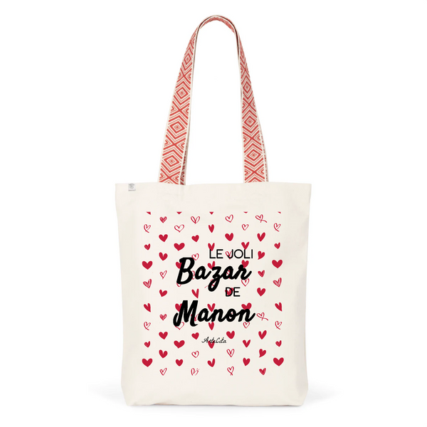 Tote Bag Premium - Le joli Bazar de Manon - 2 Coloris - Durable - Cadeau Personnalisable - Cadeaux-Positifs.com -Unique-Rouge-