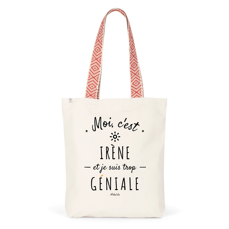 Cadeau anniversaire : Tote Bag Premium - Irène est trop Géniale - 2 Coloris - Durable - Cadeau Personnalisable - Cadeaux-Positifs.com -Unique-Rouge-