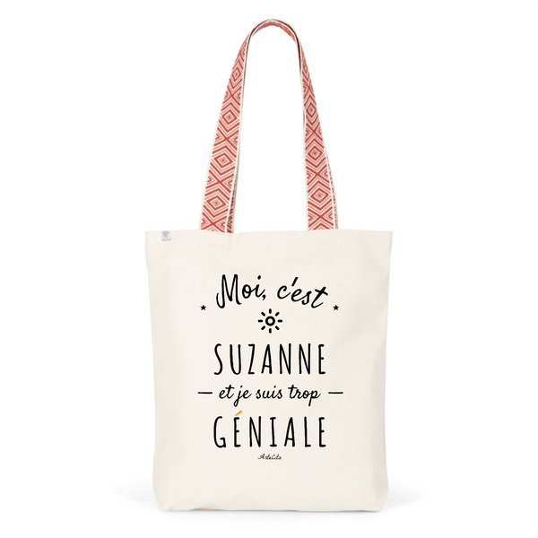 Tote Bag Premium - Suzanne est trop Géniale - 2 Coloris - Durable - Cadeau Personnalisable - Cadeaux-Positifs.com -Unique-Rouge-