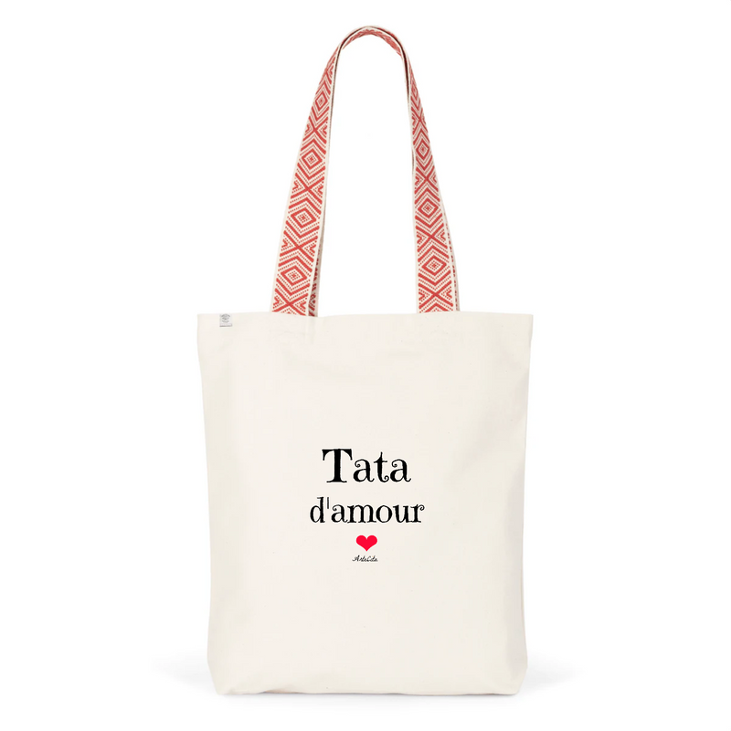 Cadeau anniversaire : Tote Bag Premium - Tata d'amour - 2 Coloris - Cadeau Durable - Cadeau Personnalisable - Cadeaux-Positifs.com -Unique-Rouge-
