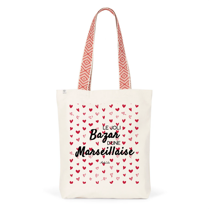 Cadeau anniversaire : Tote Bag Premium - Le joli Bazar d'une Marseillaise - 2 Coloris - Durable - Cadeau Personnalisable - Cadeaux-Positifs.com -Unique-Rouge-