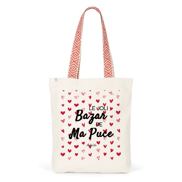 Tote Bag Premium - Le joli Bazar de Ma Puce - 2 Coloris - Cadeau Durable - Cadeau Personnalisable - Cadeaux-Positifs.com -Unique-Rouge-