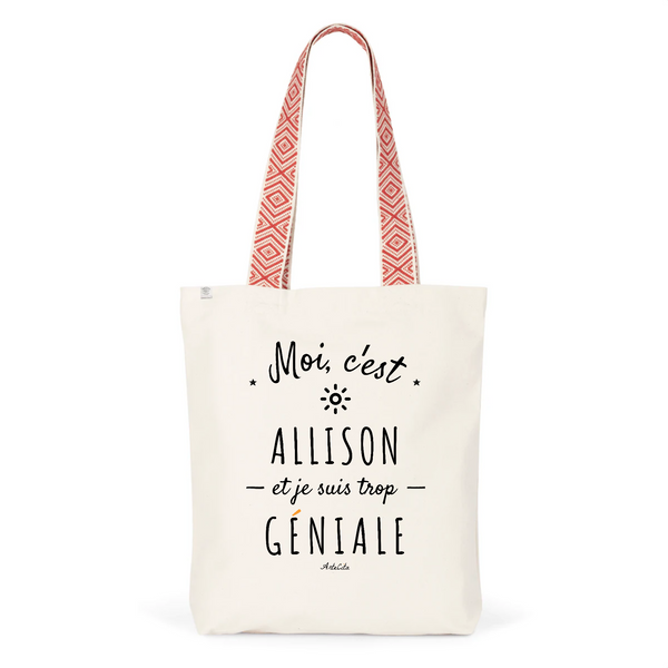 Tote Bag Premium - Allison est trop Géniale - 2 Coloris - Durable - Cadeau Personnalisable - Cadeaux-Positifs.com -Unique-Rouge-