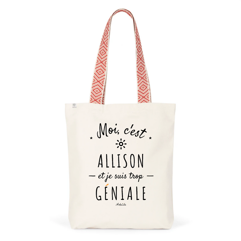 Cadeau anniversaire : Tote Bag Premium - Allison est trop Géniale - 2 Coloris - Durable - Cadeau Personnalisable - Cadeaux-Positifs.com -Unique-Rouge-